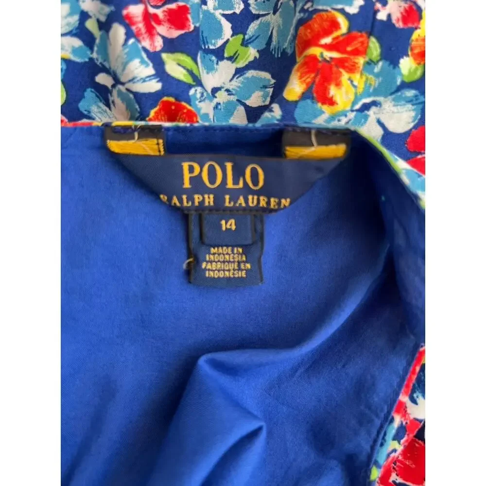 Polo Ralph Lauren Blue Floral Girl Dress (size 14)